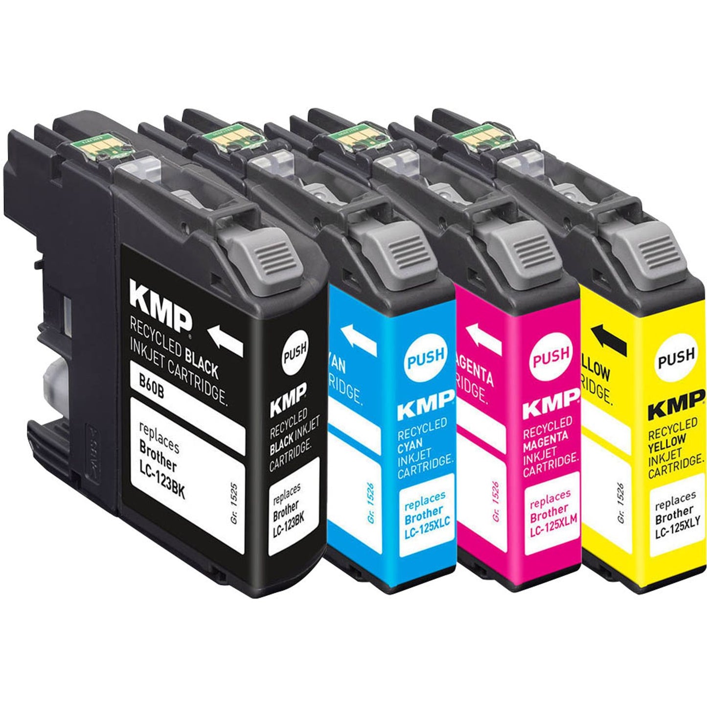 KMP B60V schwarz, cyan, magenta, gelb Druckerpatronen kompatibel zu brother LC123VALBPDR, 4er-Set | 1525,4005 | 1 Pack = 4 St.