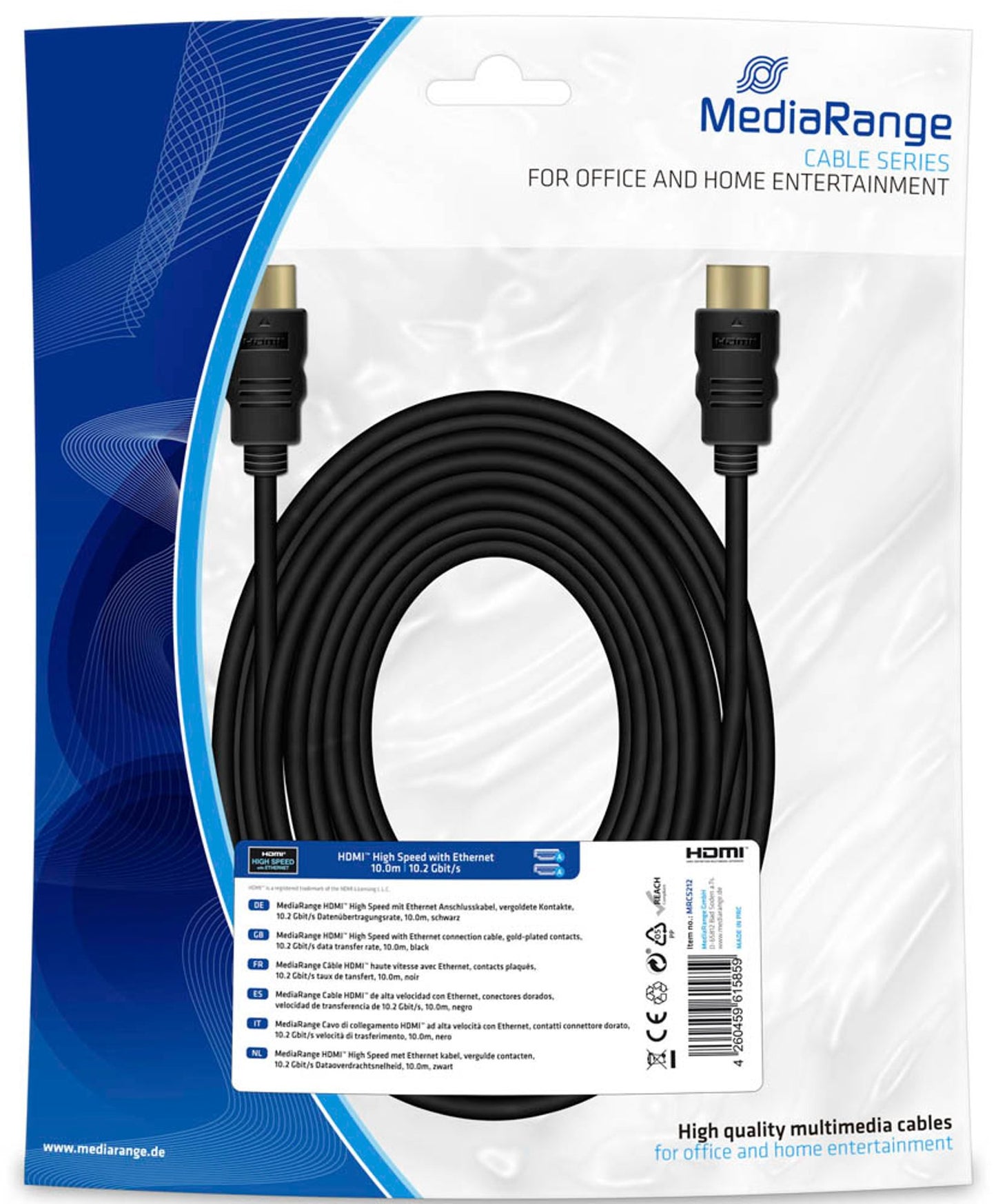 MediaRange HDMI A Kabel schwarz, 1 St.