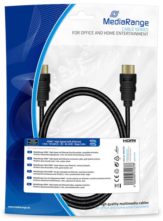 MediaRange HDMI A Kabel 4k m schwarz, 1 St.