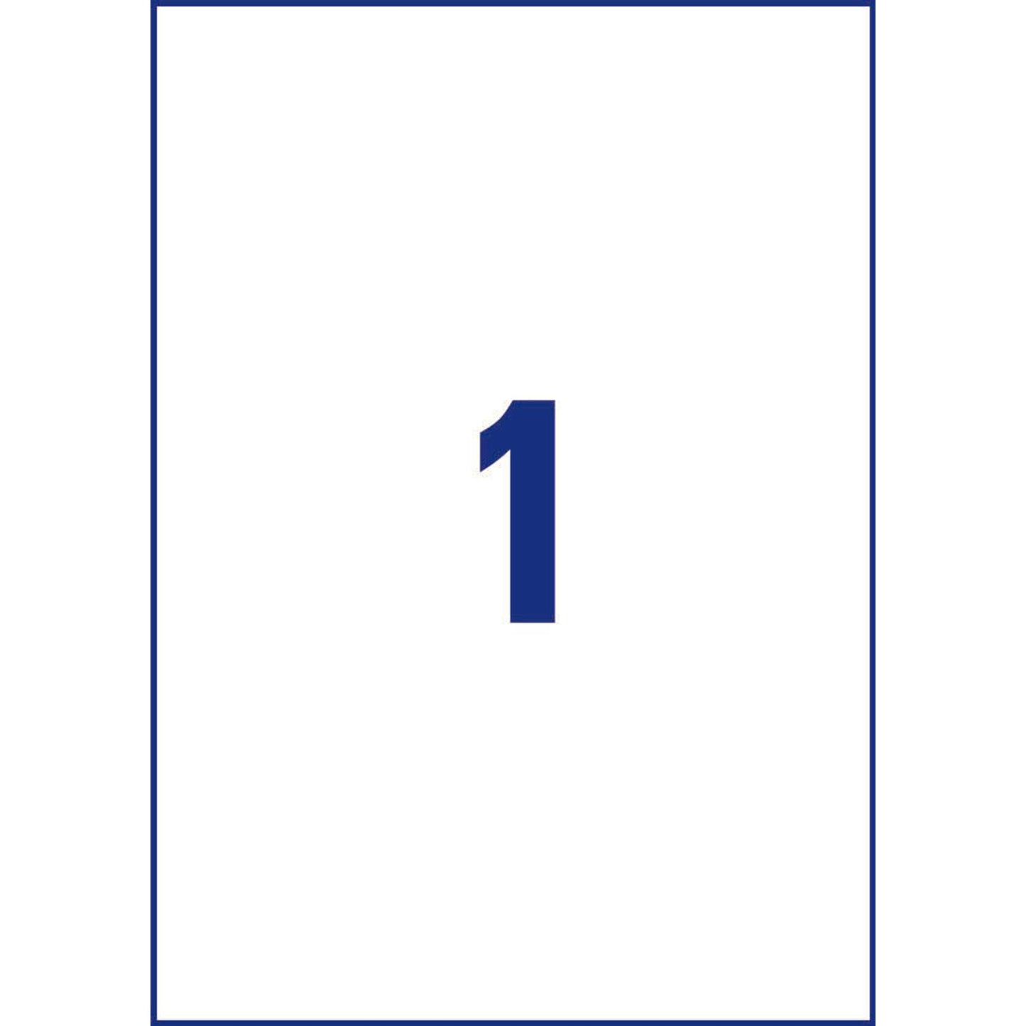 AVERY Zweckform Etiketten weiß 210,0 x 297,0 mm | 6125 | 1 Pack = 10 Blatt