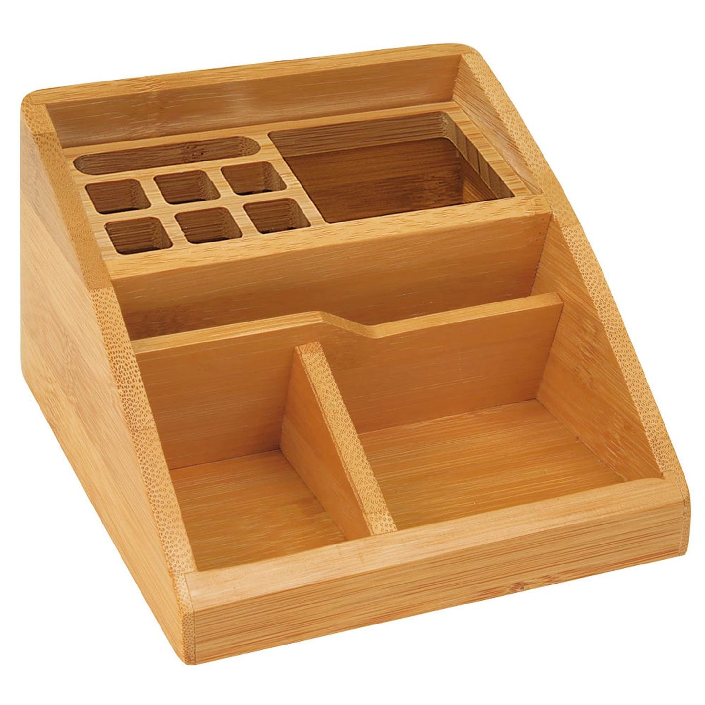 WEDO Schreibtisch-Organizer Bambus braun Bambus 4 Fächer 12,3 x 15,4 x 9,0 cm | 61507