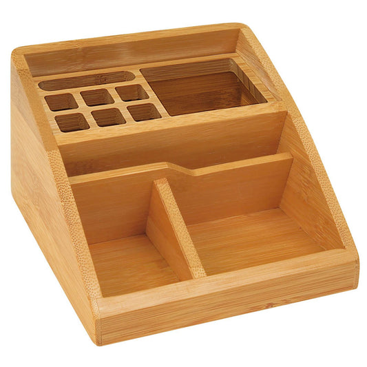 WEDO Schreibtisch-Organizer Bambus braun Bambus 4 Fächer 12,3 x 15,4 x 9,0 cm | 61507