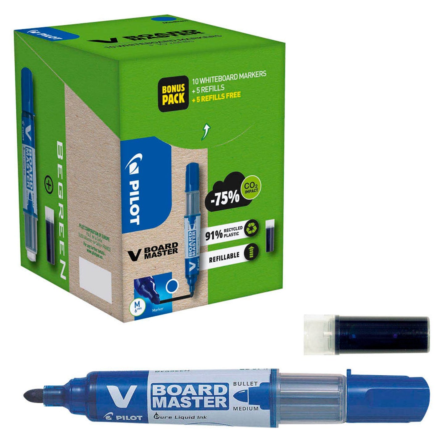 PILOT V-Board Master Greenpack Whiteboard-Marker-Set 2,0 - 5,0 mm, 1 Set