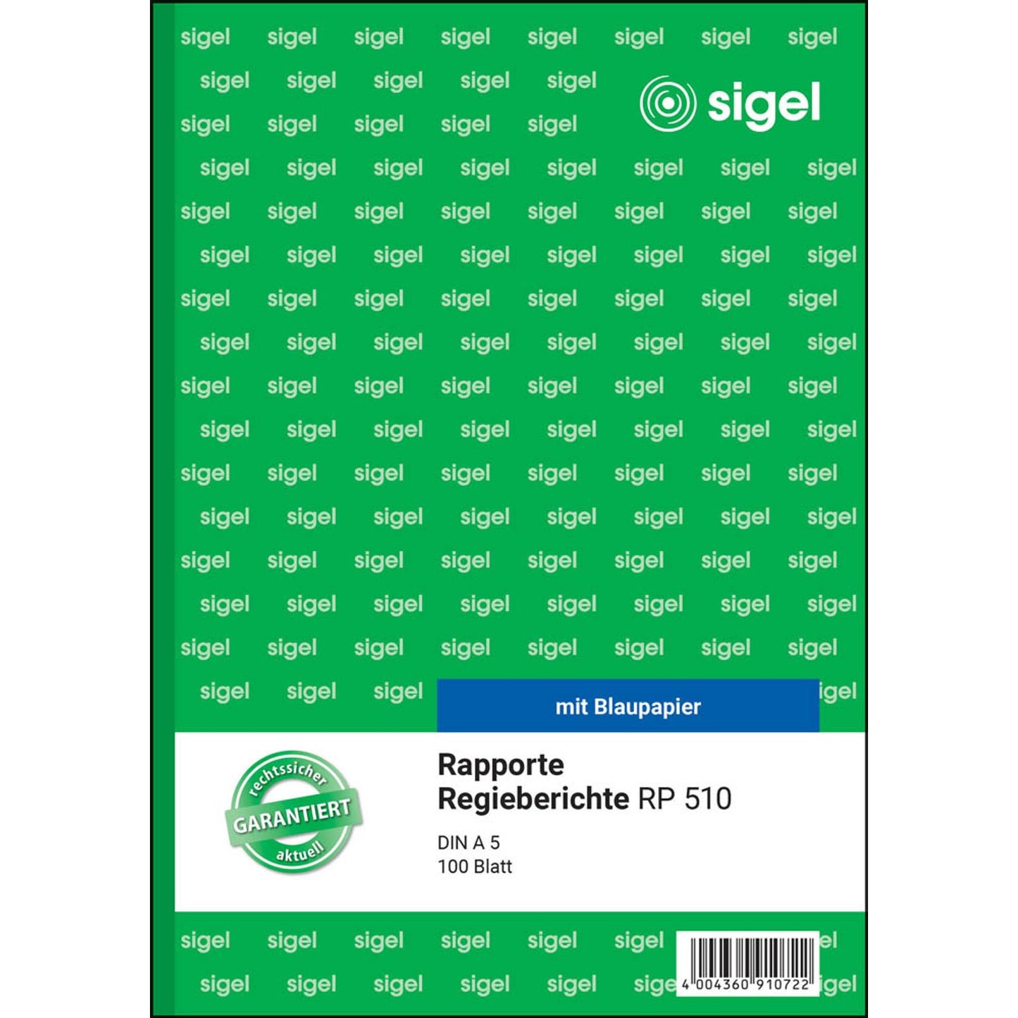 SIGEL Rapport/Regiebericht Formularbuch | RP510