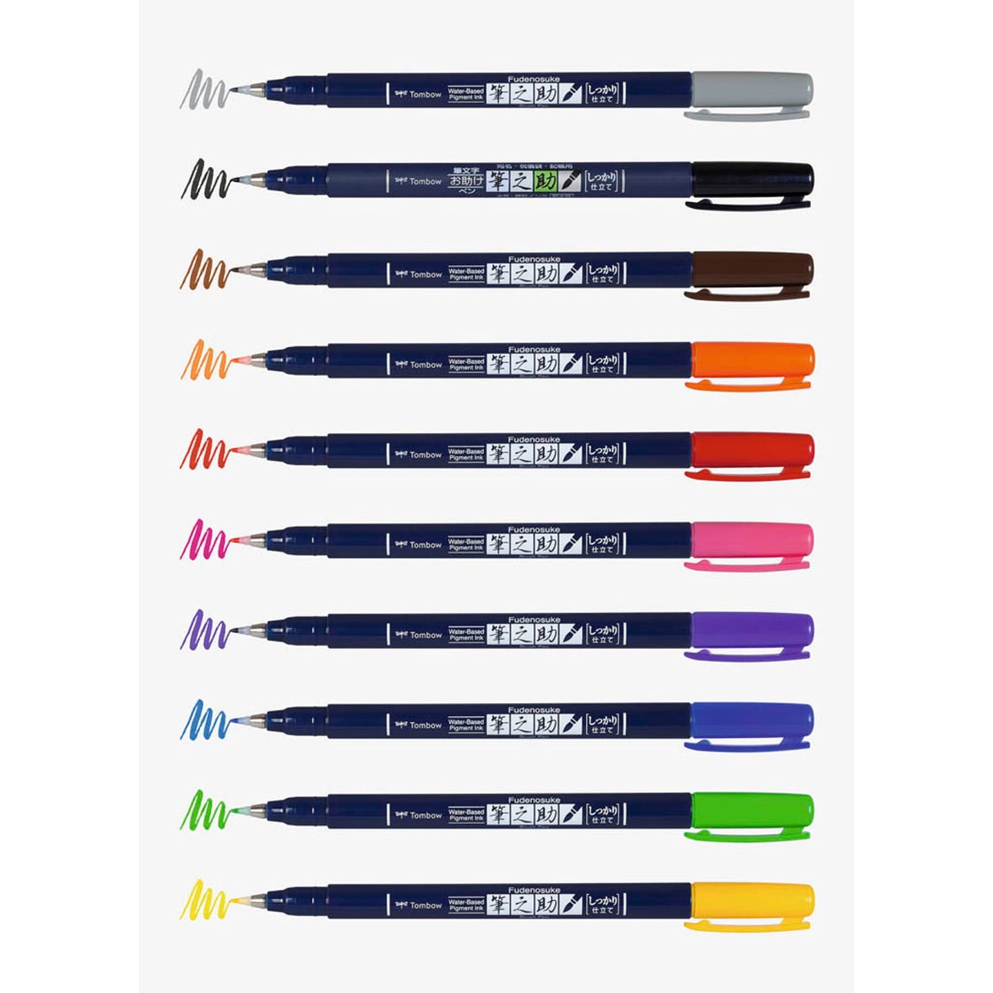 Tombow Fudenosuke Brush-Pens farbsortiert | WSBH-10P
