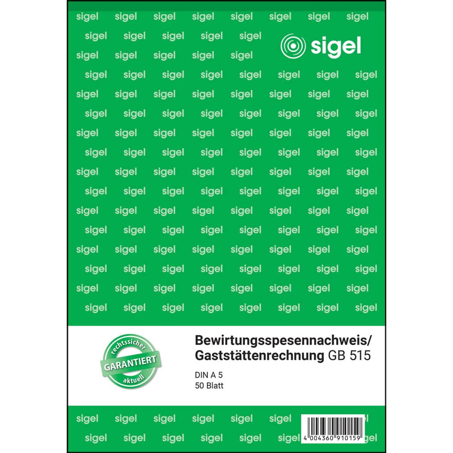 SIGEL Bewirtungskostenbeleg Formularbuch | GB515