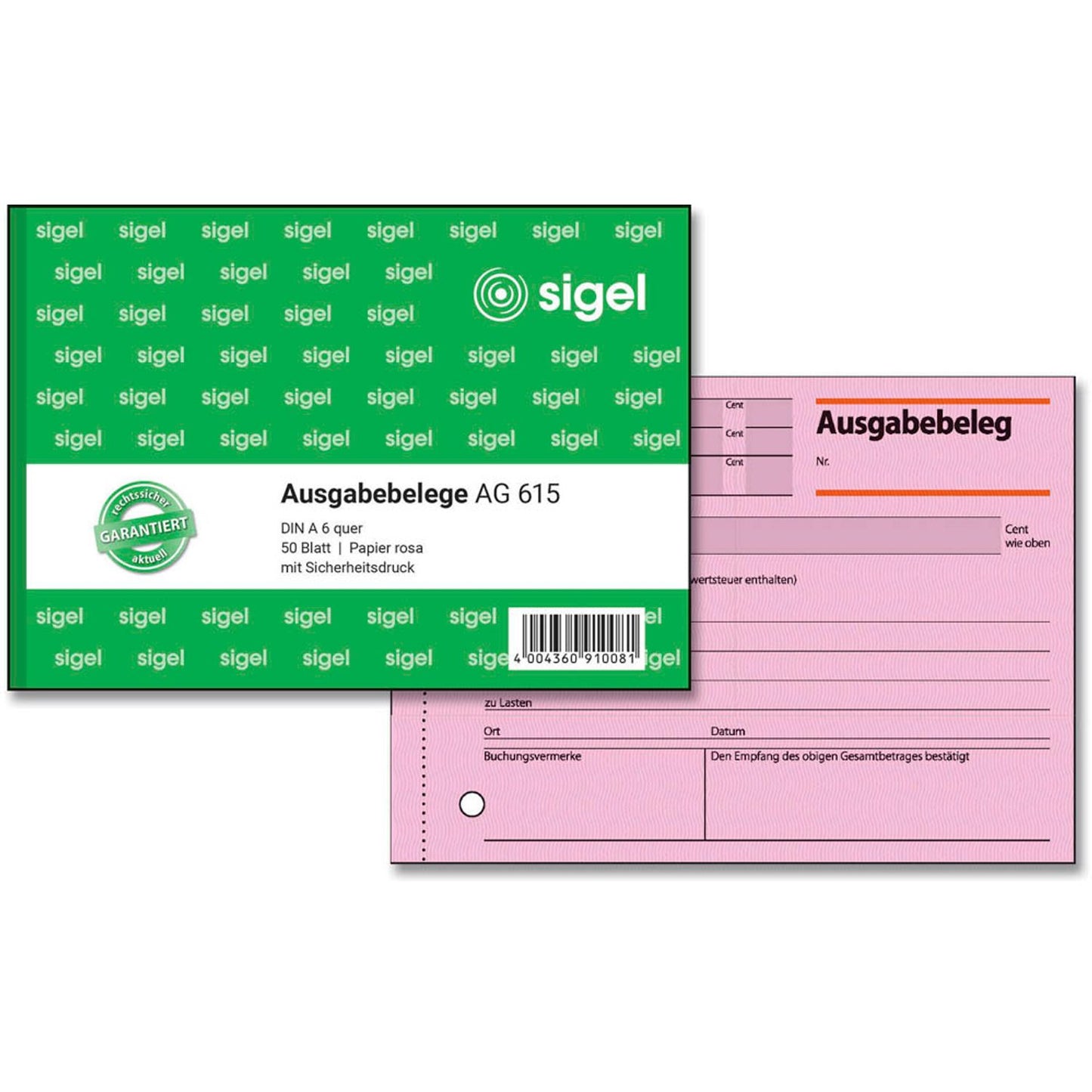 SIGEL Ausgabebeleg Formularbuch | AG615