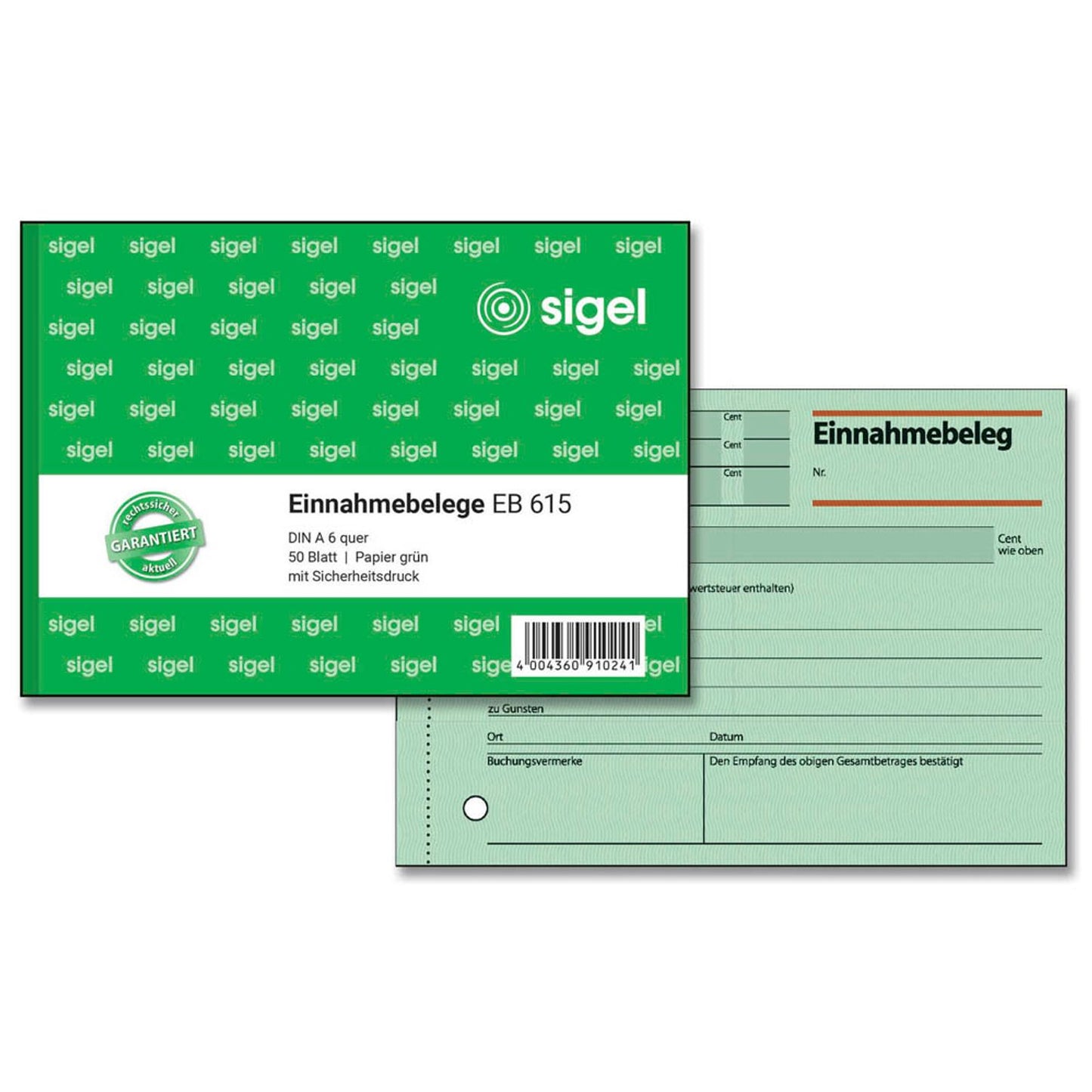 SIGEL Einnahmebeleg Formularbuch | EB615