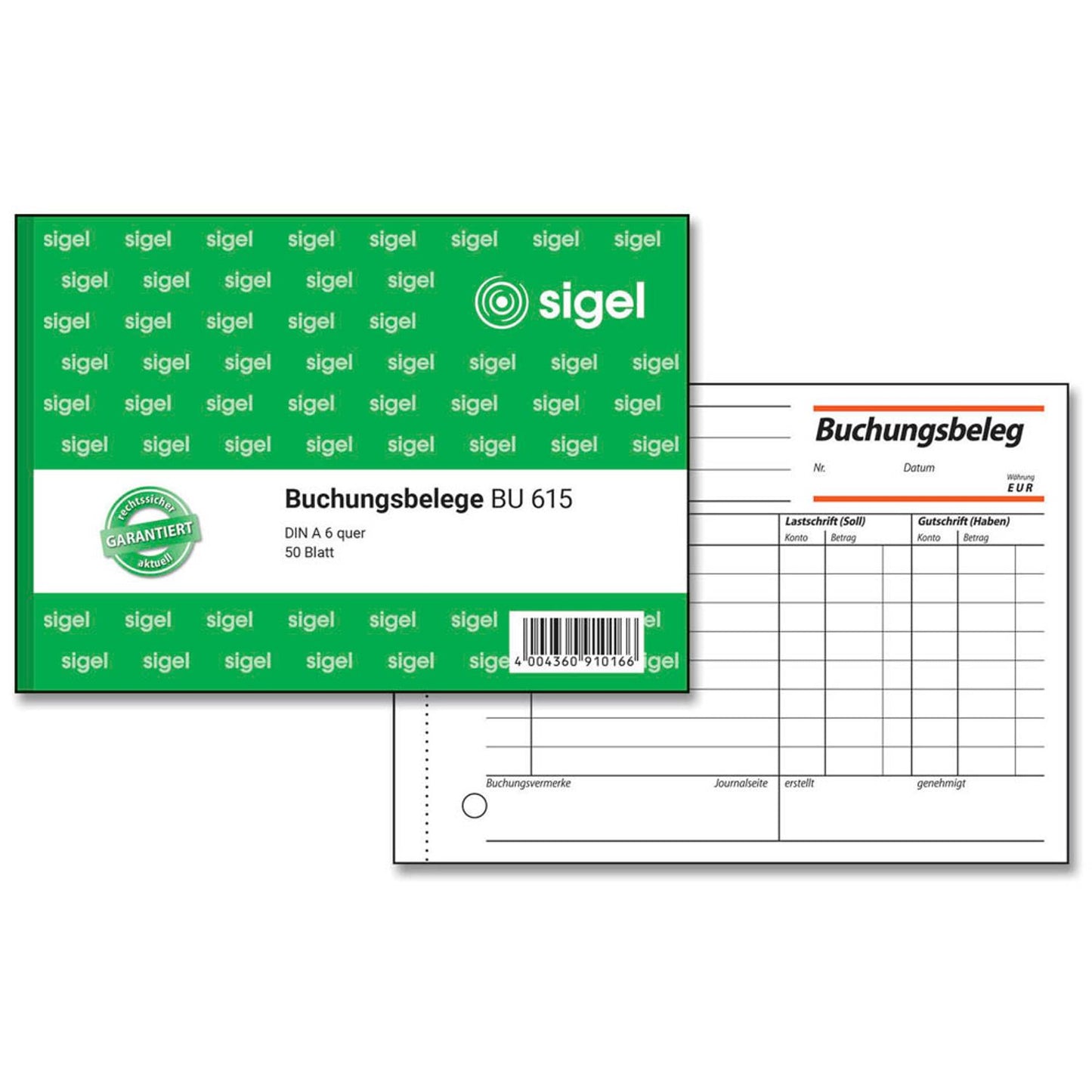 SIGEL Buchungsbeleg Formularbuch | BU615