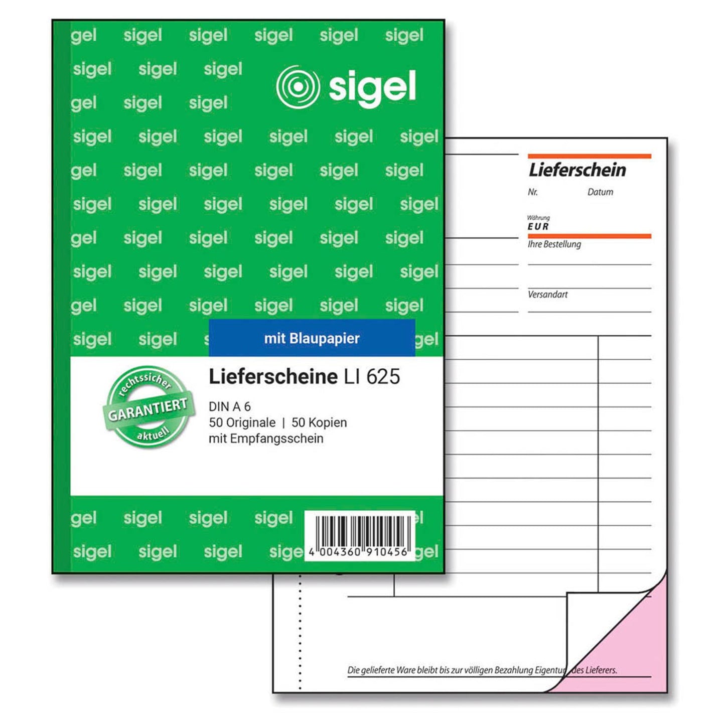 SIGEL Lieferschein mit Empfangsschein Formularbuch | LI625
