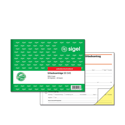 SIGEL Urlaubsabwesenheitsmeldung Formularbuch | SD045
