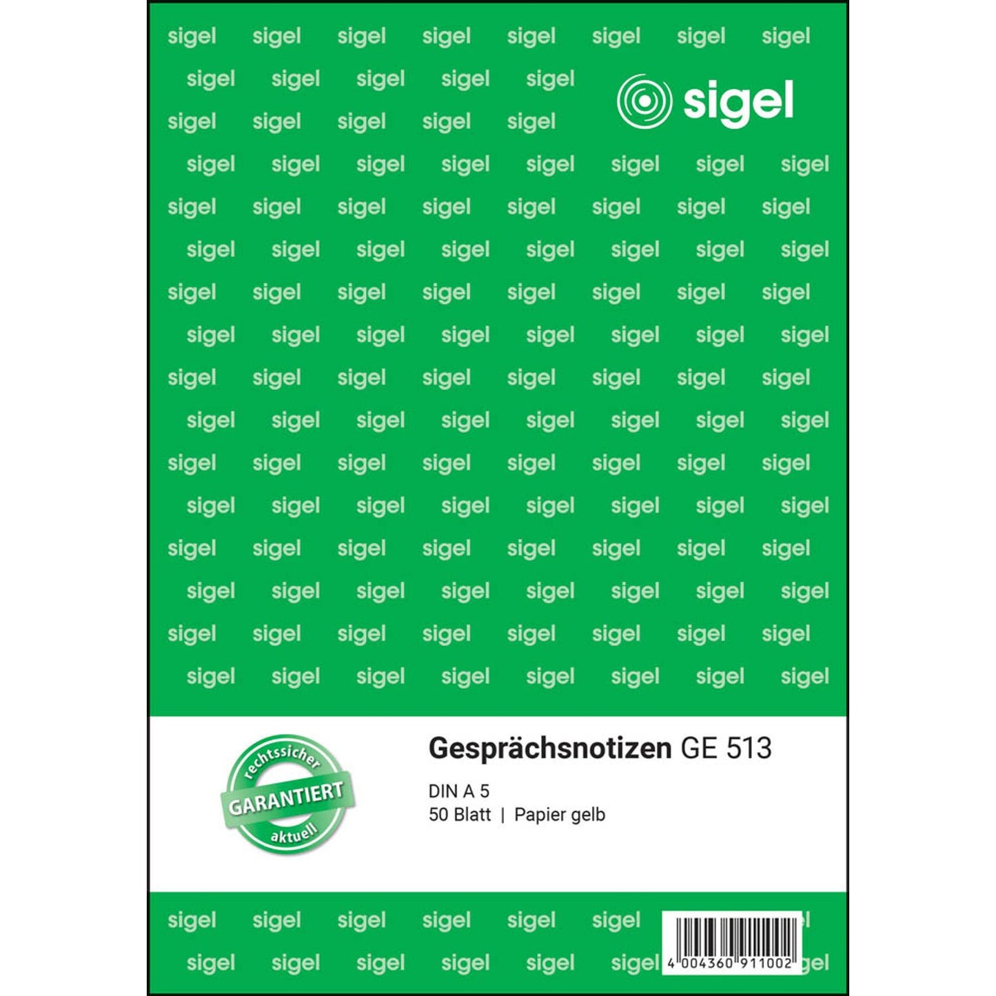 SIGEL Gesprächsnotiz Formularbuch | GE513