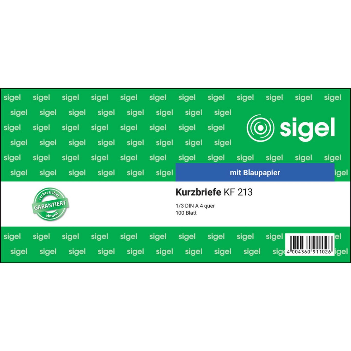 SIGEL Kurzbrief Formularbuch | KF213