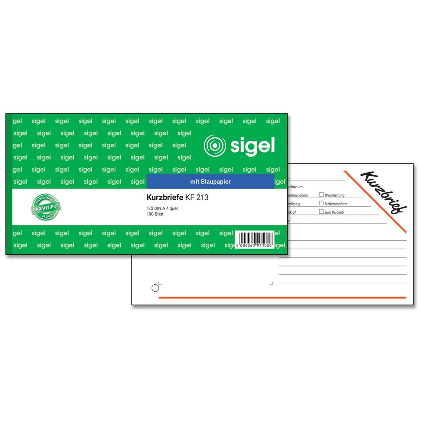 SIGEL Kurzbrief Formularbuch | KF213