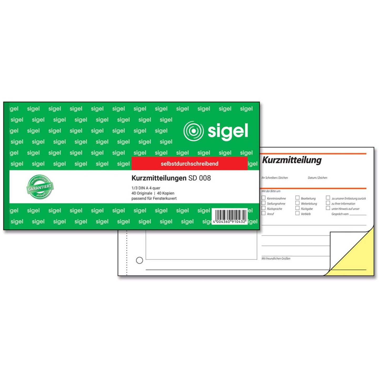 SIGEL Kurzmitteilung Formularbuch | SD008