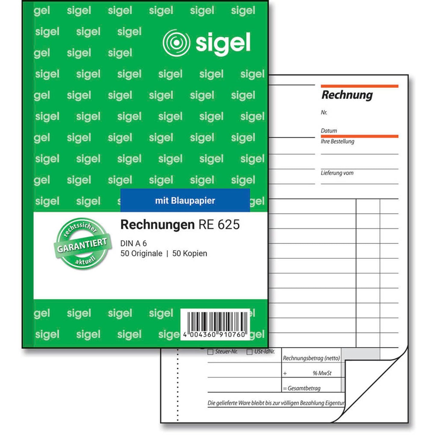 SIGEL Rechnung Formularbuch | RE625