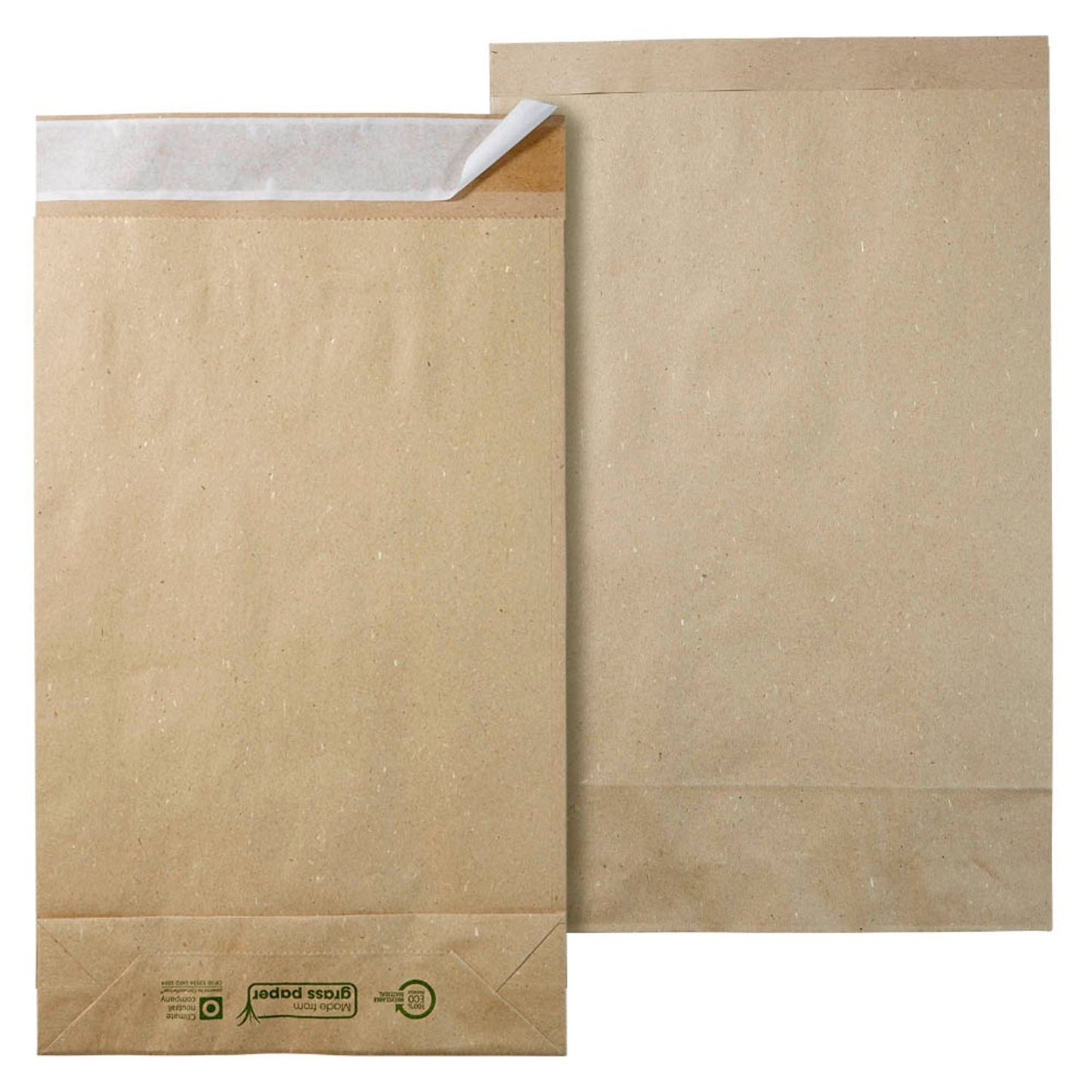 flexiPAK Faltentaschen classic eco Fixverschluss ohne Fenster natur mit 5,0 cm Falte, 300 St.