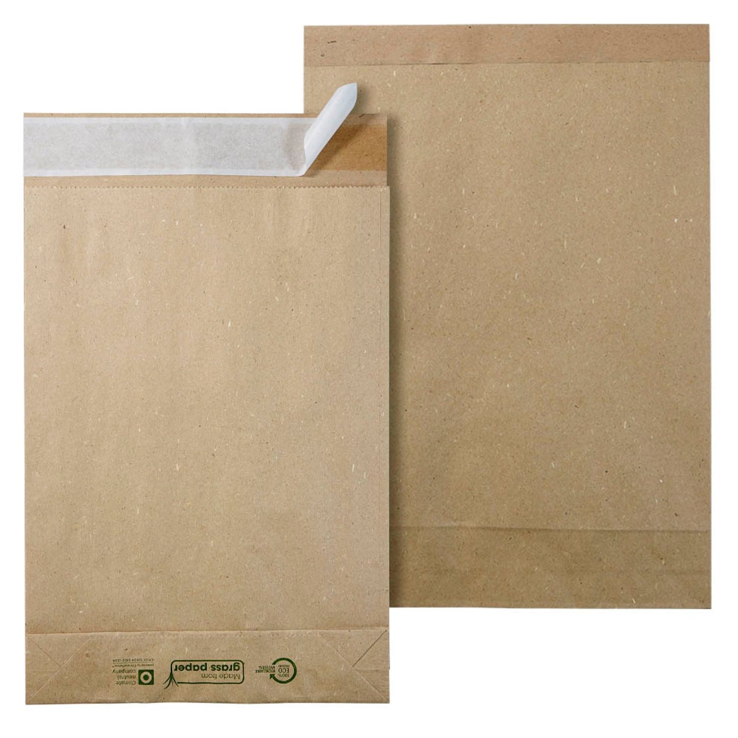 flexiPAK Faltentaschen classic eco Fixverschluss ohne Fenster natur mit 5,0 cm Falte, 300 St.