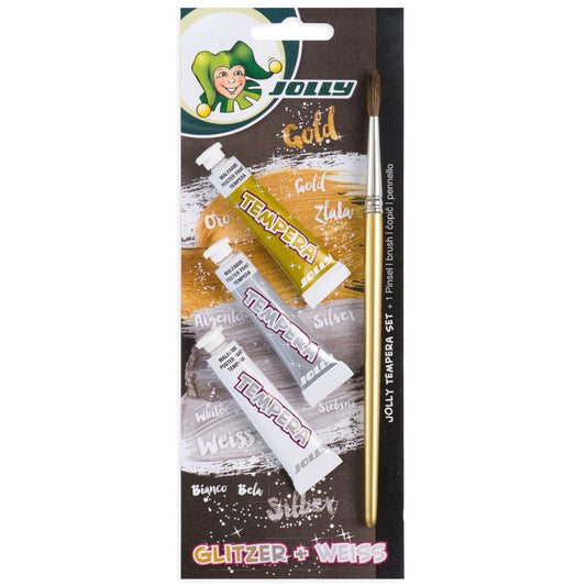 JOLLY GLITZER Temperafarben farbsortiert 3x 7,5 ml | 9341-0004 | 1 Pack = 3 St.