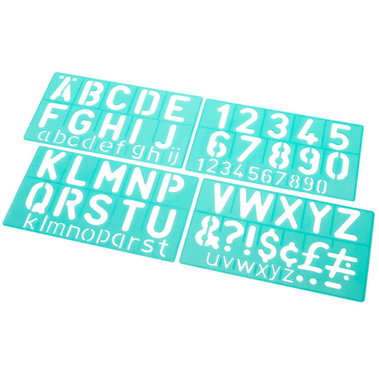 LINEX® Buchstabenschablonen-Set grün | 100411050 | 1 Set = 4 St.