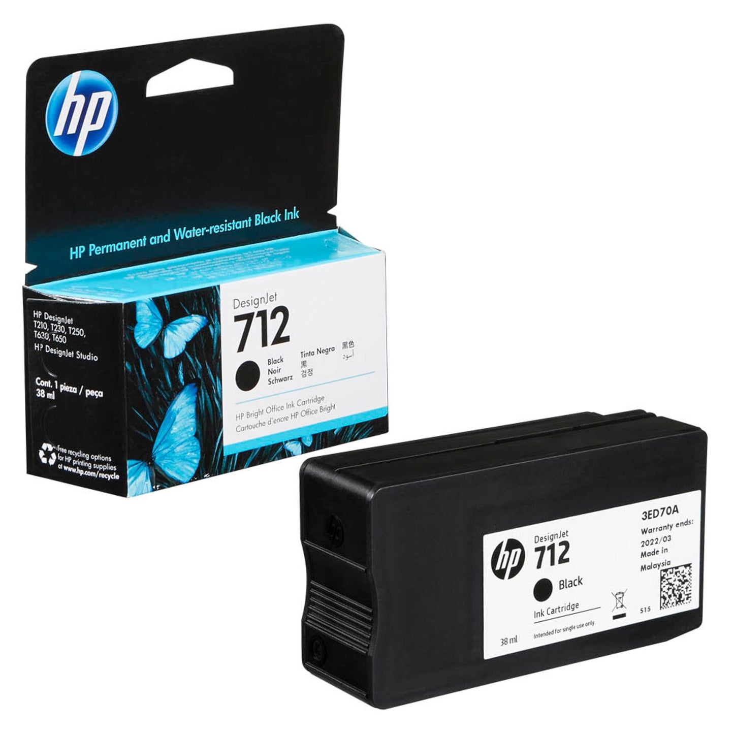 HP 712 () schwarz Druckerpatrone | 3ED70A
