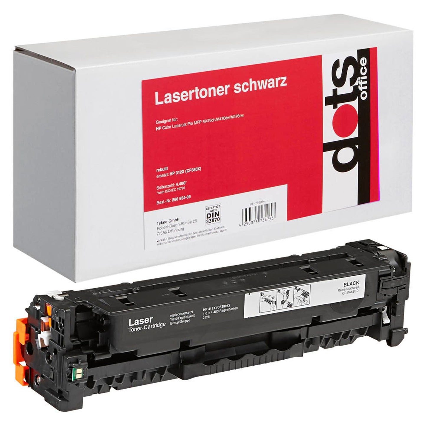 dots schwarz Toner kompatibel zu HP 312X (CF380X) | 2528,3000-DOTS