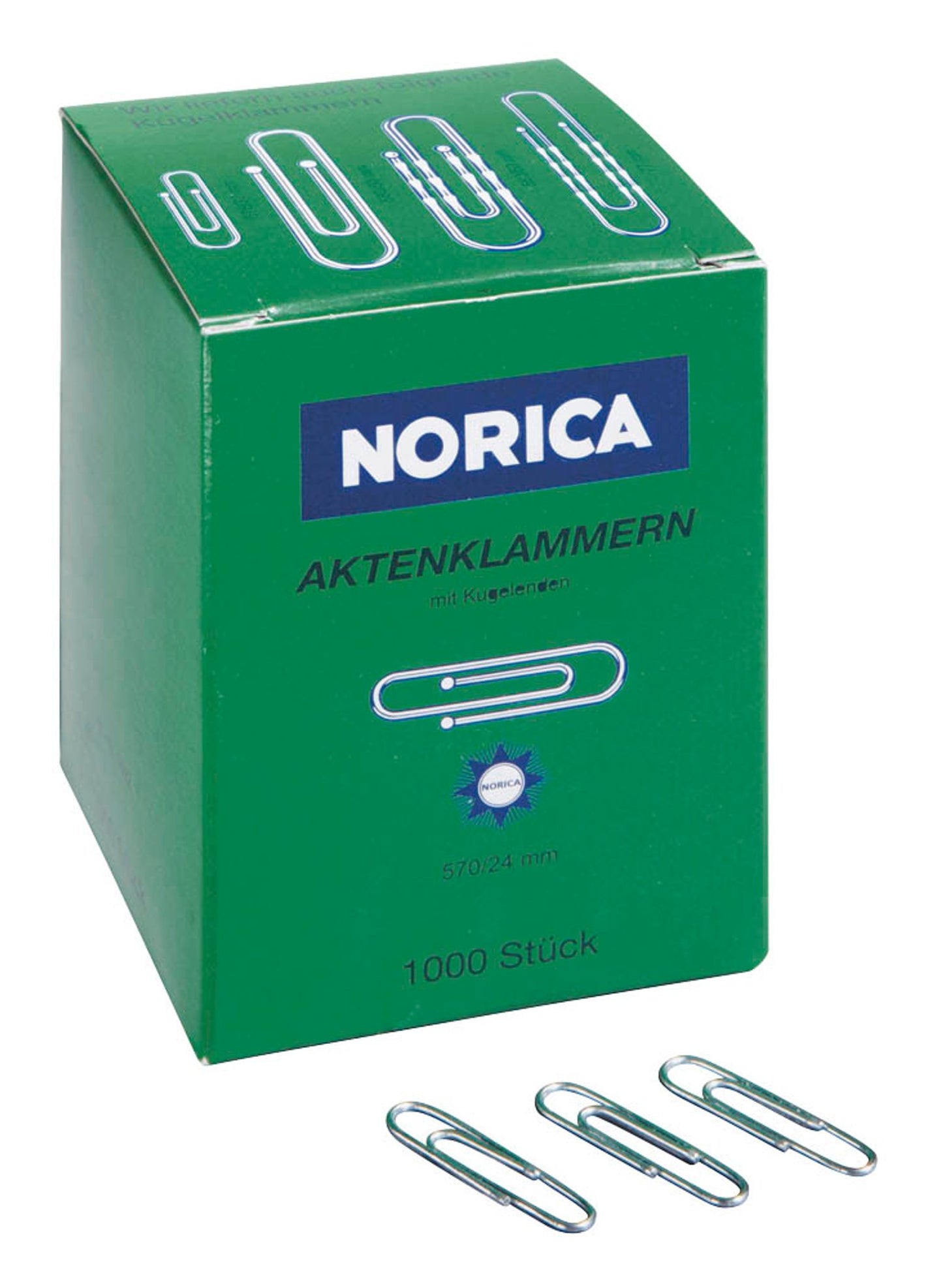 NORICA Büroklammern silber verzinkt, 1.000 St.