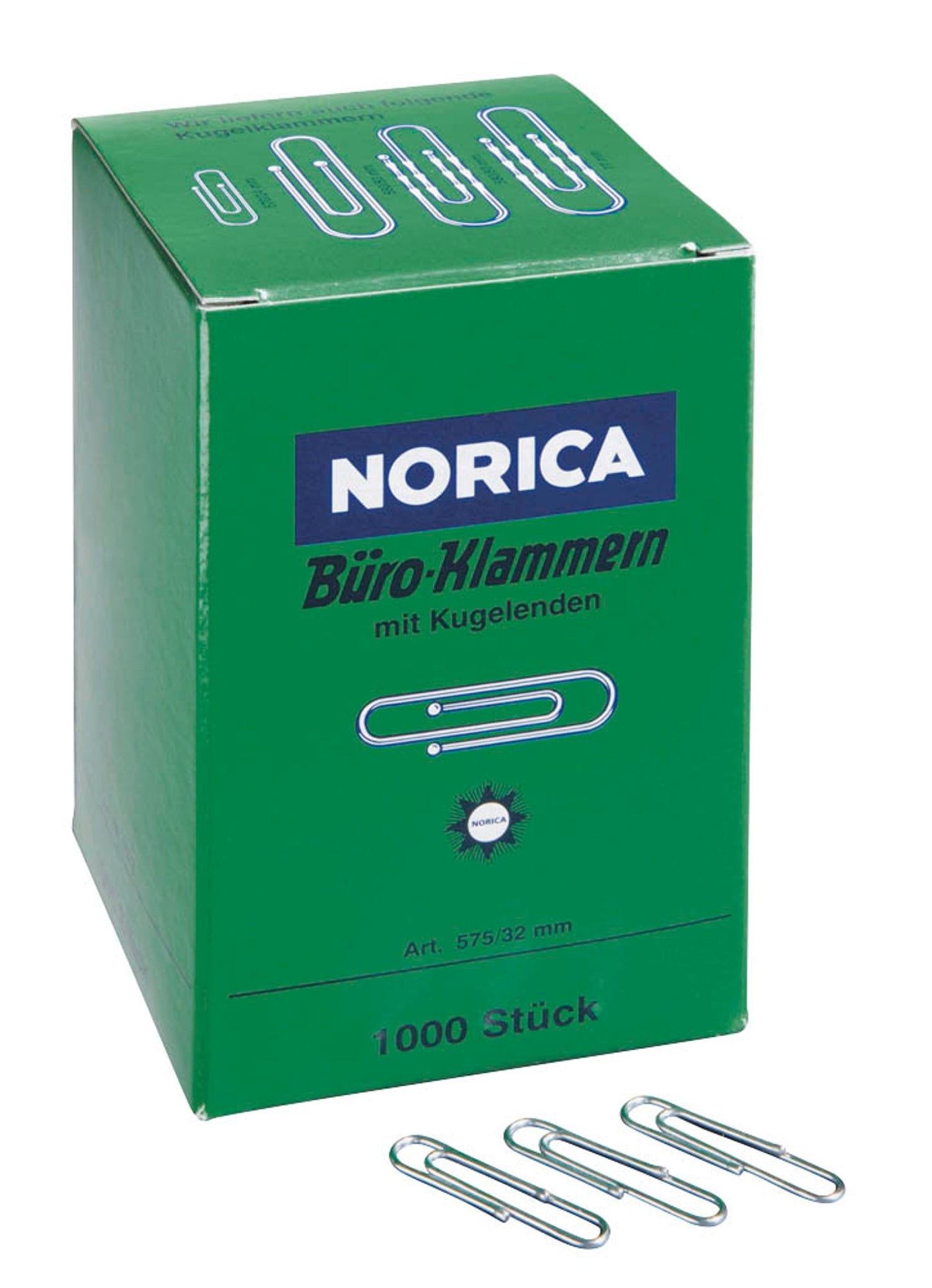 NORICA Büroklammern silber verzinkt, 1.000 St.