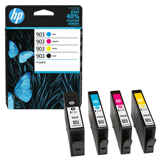 HP 903 () schwarz, cyan, magenta, gelb Druckerpatronen, 4er-Set | 6ZC73AE | 1 Pack = 4 St.