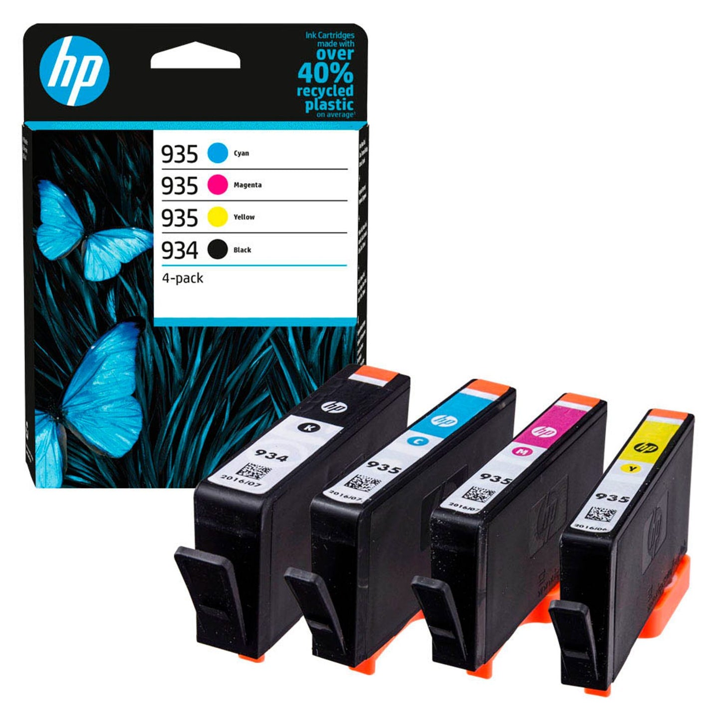HP 934 + 935 () schwarz, cyan, magenta, gelb Druckerpatronen, 4er-Set | 6ZC72AE | 1 Pack = 4 St.
