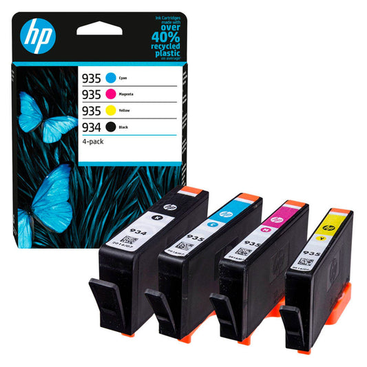 HP 934 + 935 () schwarz, cyan, magenta, gelb Druckerpatronen, 4er-Set | 6ZC72AE | 1 Pack = 4 St.