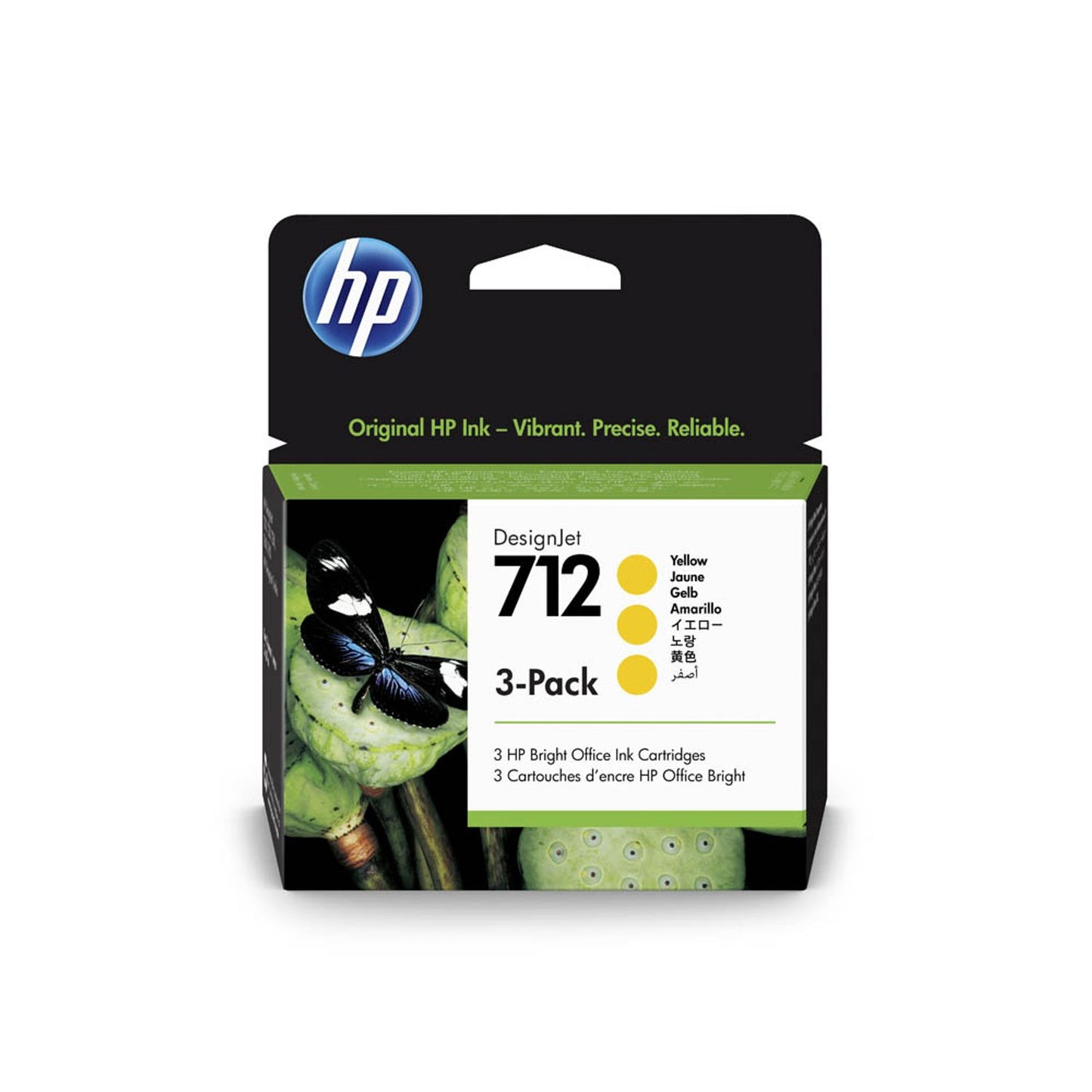 HP 712 () gelb Druckerpatronen, 3er-Set | 3ED79A | 1 Pack = 3 St.