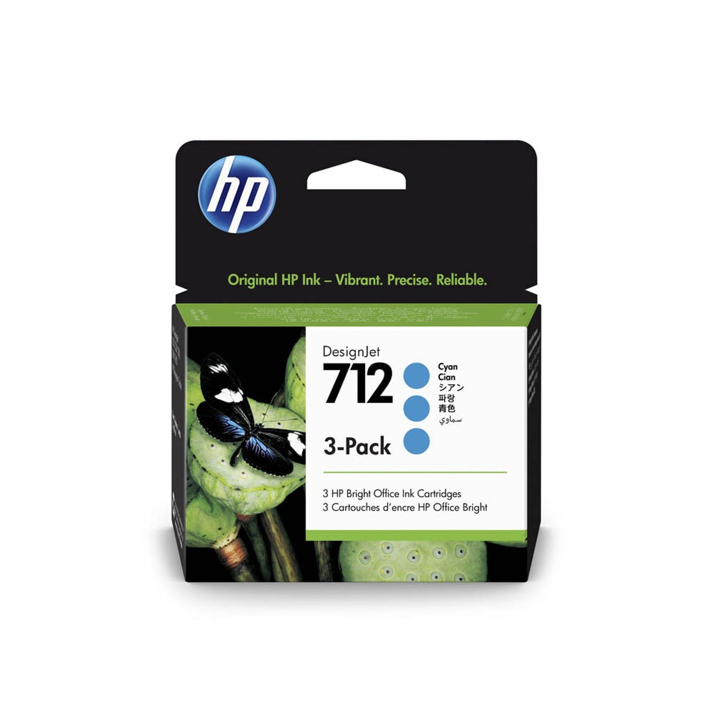 HP 712 () cyan Druckerpatronen, 3er-Set | 3ED77A | 1 Pack = 3 St.