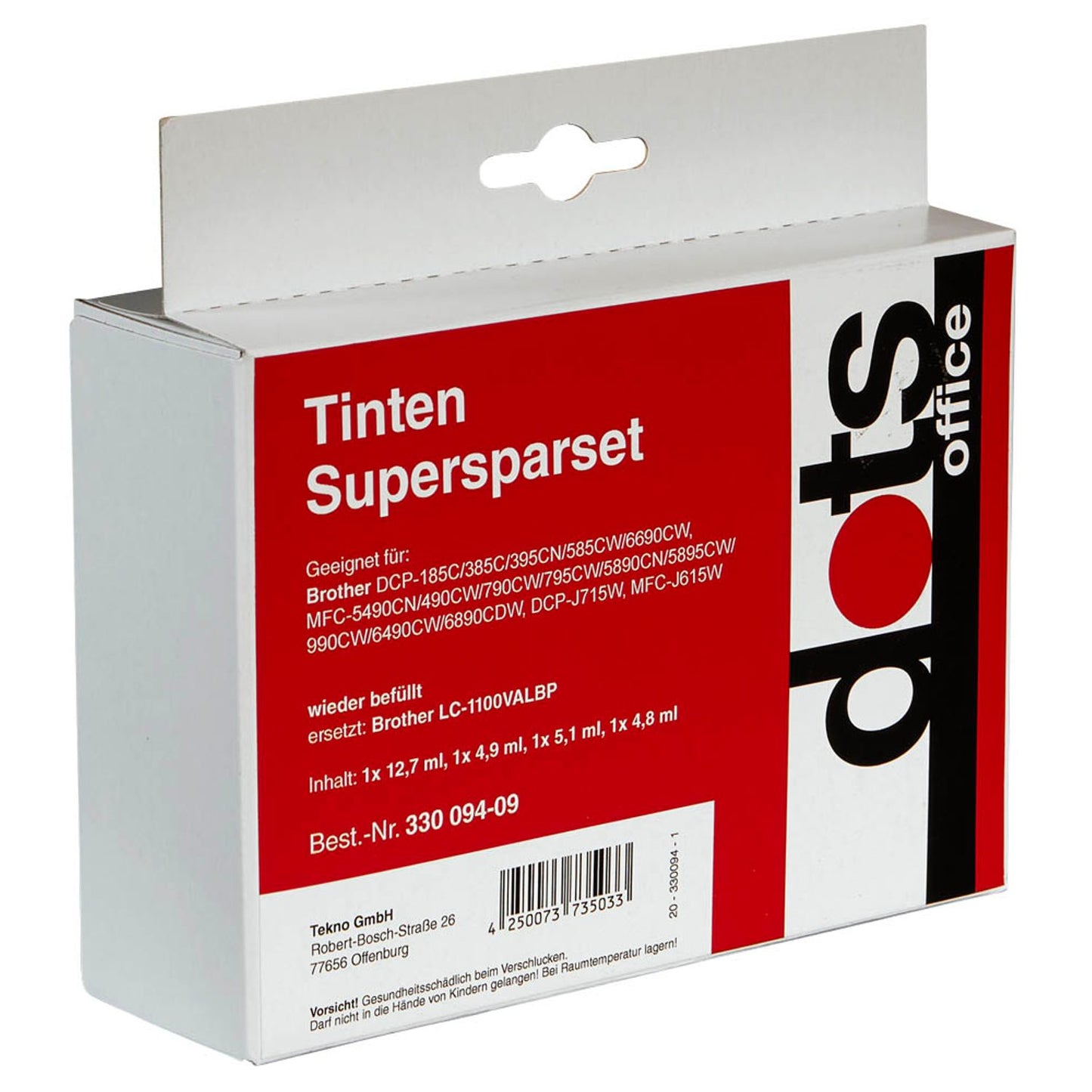 dots schwarz, cyan, magenta, gelb Druckerpatronen kompatibel zu brother LC-1100BK/C/M/Y, 4er-Set | 1522,4805-DOTS | 1 Pack = 4 St.