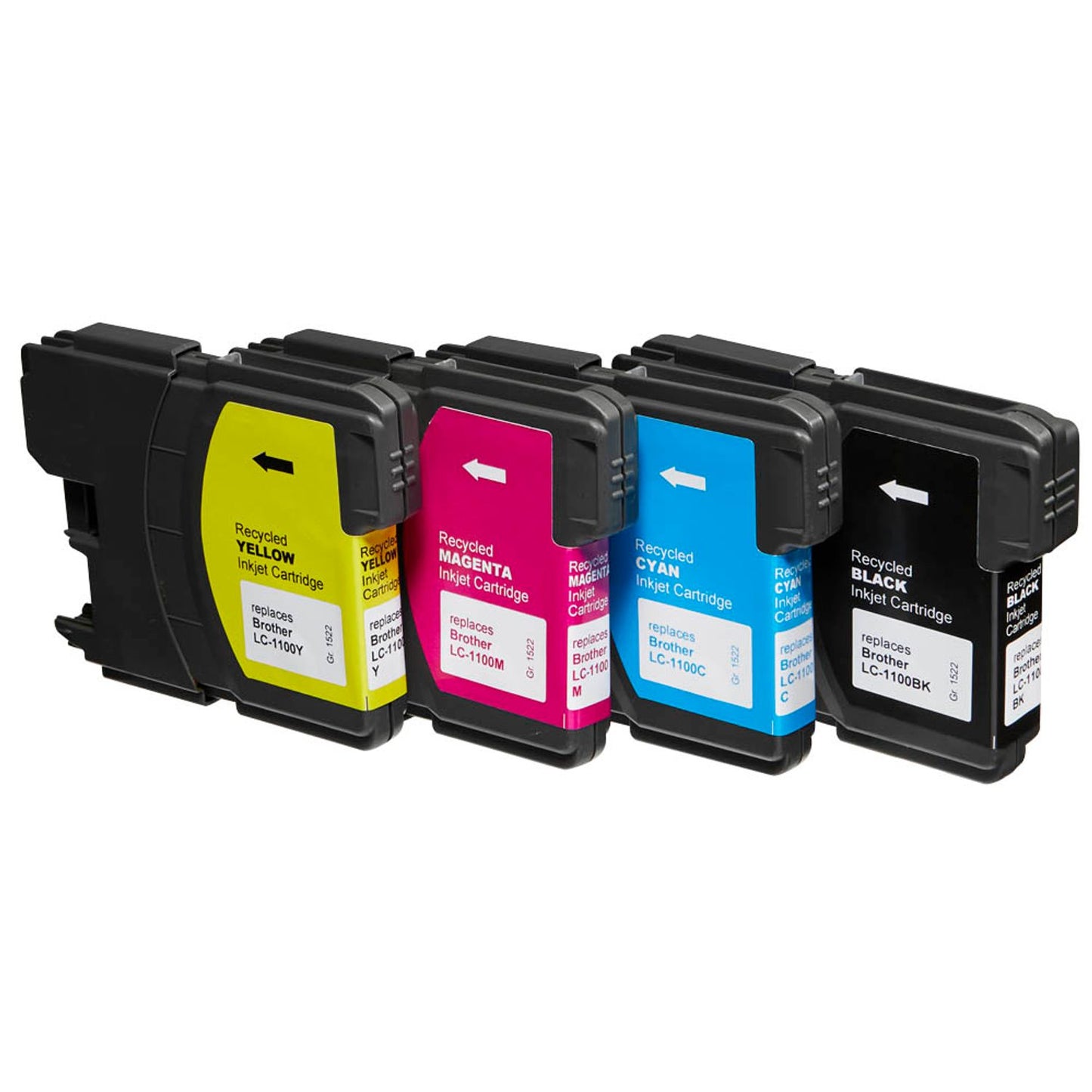 dots schwarz, cyan, magenta, gelb Druckerpatronen kompatibel zu brother LC-1100BK/C/M/Y, 4er-Set | 1522,4805-DOTS | 1 Pack = 4 St.