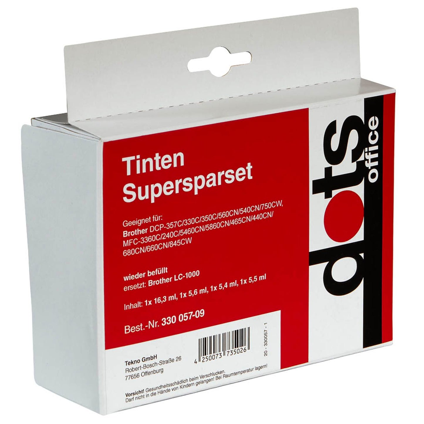 dots schwarz, cyan, magenta, gelb Druckerpatronen kompatibel zu brother LC1000VAL, 4er-Set | 1035,4005-DOTS | 1 Pack = 4 St.