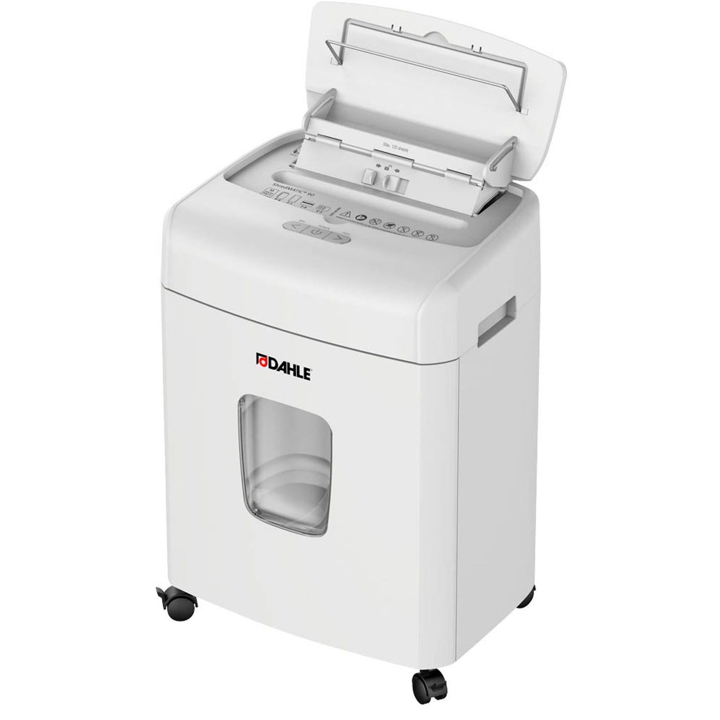 DAHLE ShredMATIC 90 Aktenvernichter mit Partikelschnitt P-4, 4 x 12 mm, bis , lichtgrau | 35090-16180