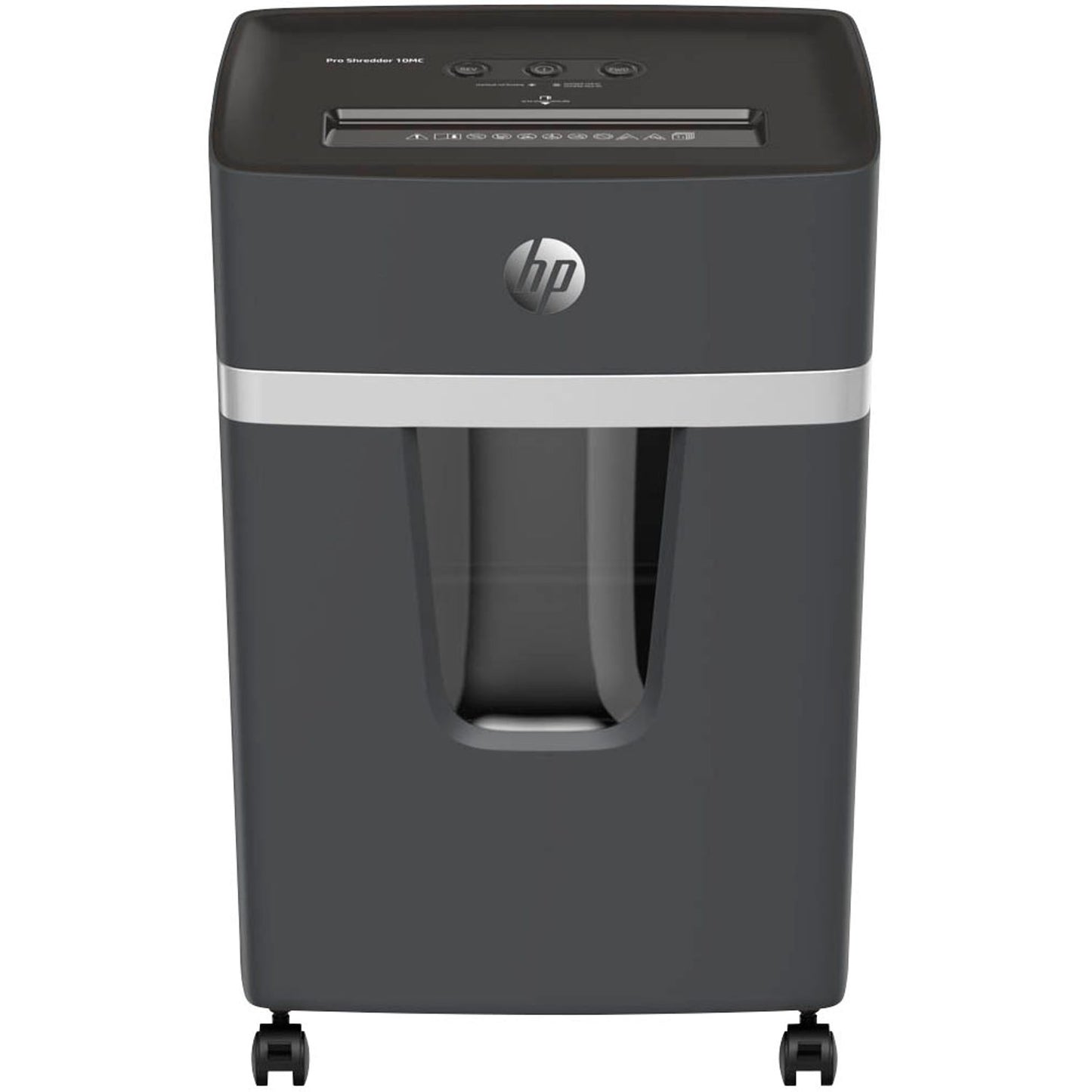 HP Pro Shredder 10MC Aktenvernichter mit Partikelschnitt P-5, 2 x 15 mm, bis , schwarz | 2812