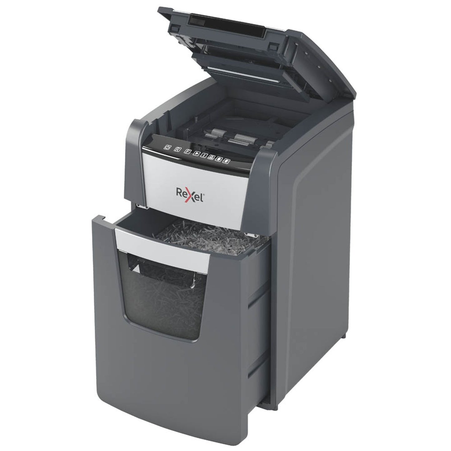 Rexel Optimum AutoFeed+ 150M Aktenvernichter mit Partikelschnitt P-5, 2 x 15 mm, bis , schwarz | 2020150MEU