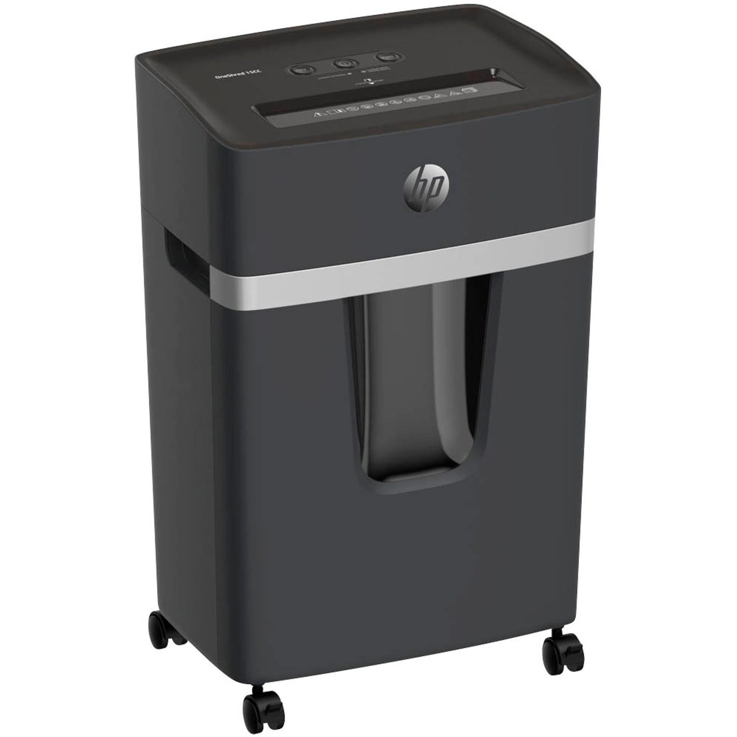 HP Pro Shredder 15CC Aktenvernichter mit Partikelschnitt P-4, 4 x 35 mm, bis , schwarz | 2811