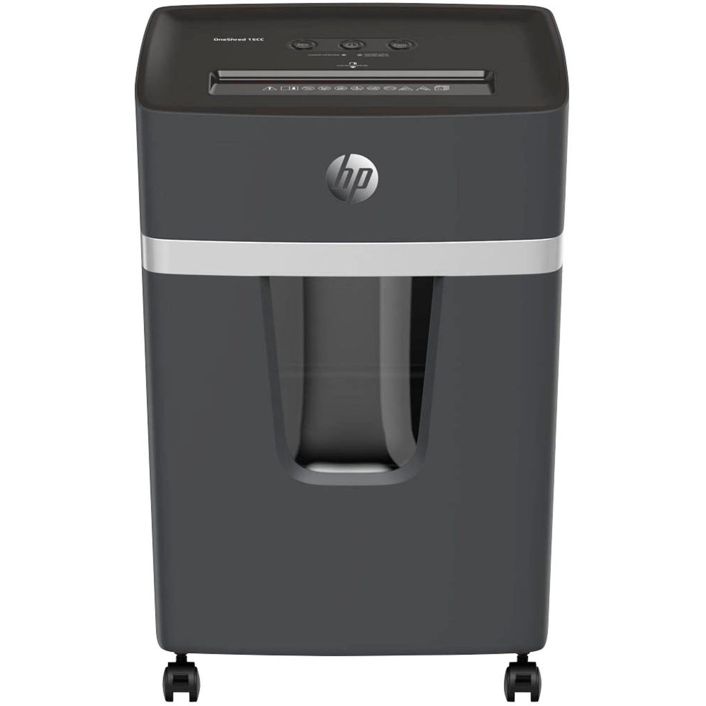 HP Pro Shredder 15CC Aktenvernichter mit Partikelschnitt P-4, 4 x 35 mm, bis , schwarz | 2811