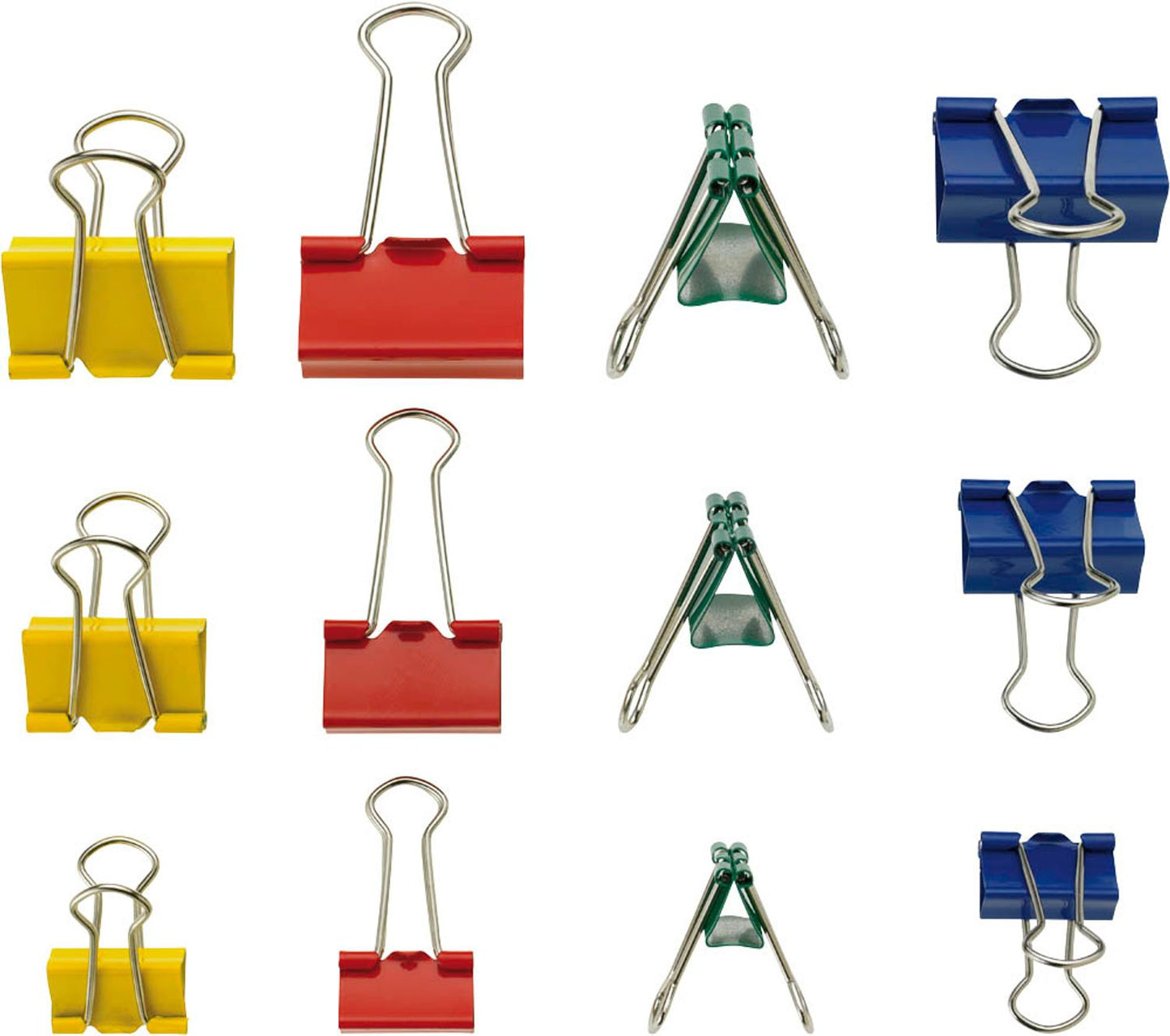 12 WESTCOTT Foldbackklammern farbsortiert