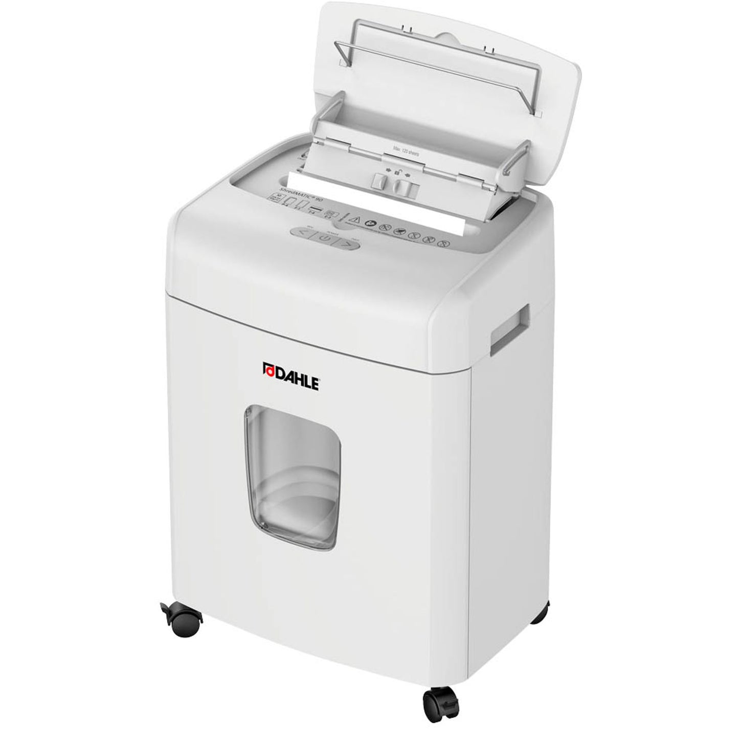 DAHLE ShredMATIC 90 Aktenvernichter mit Partikelschnitt P-4, 4 x 12 mm, bis , lichtgrau | 35090-16180