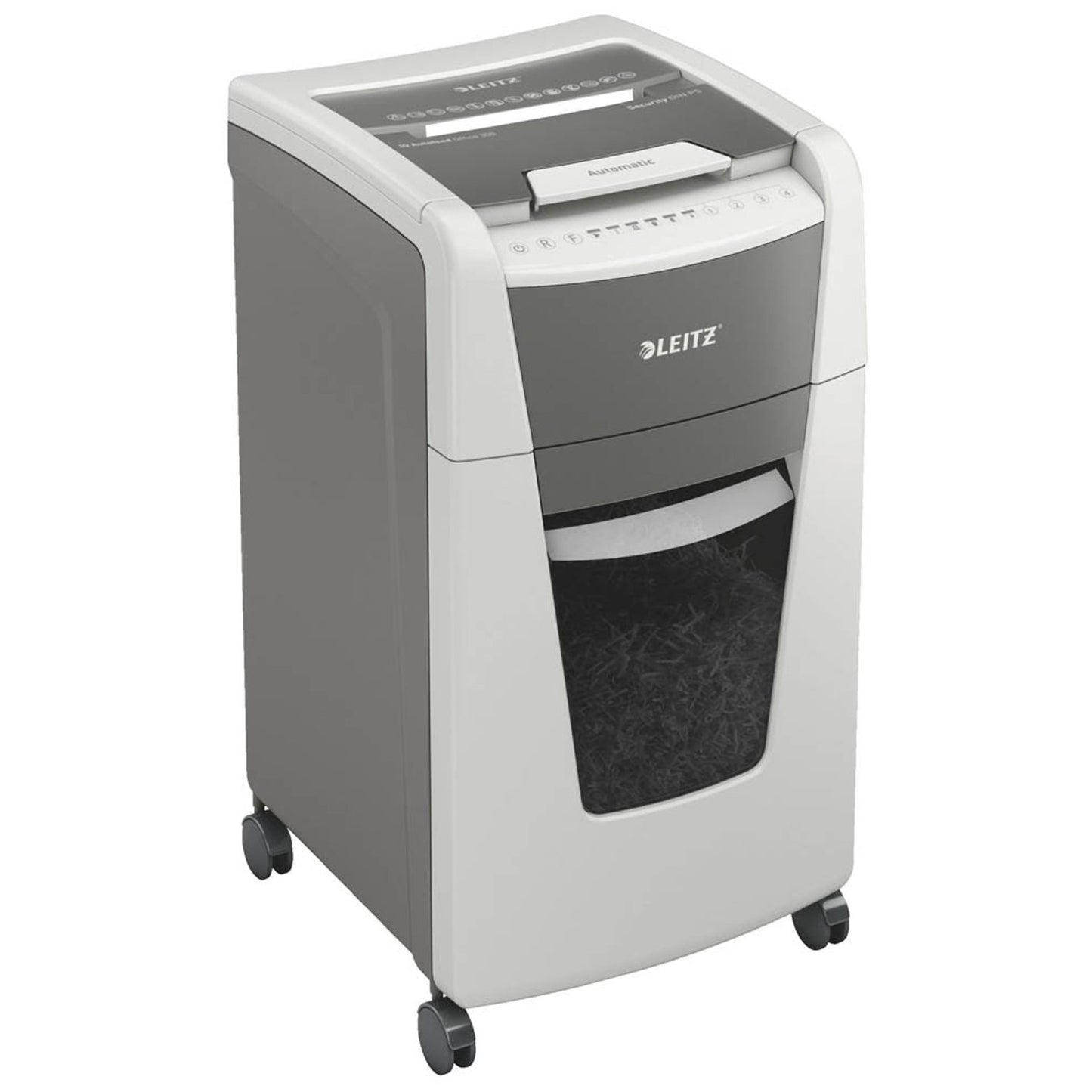 LEITZ IQ Autofeed Small Office 300 Aktenvernichter mit Partikelschnitt P-5, 2 x 15 mm, bis , weiß | 80160000