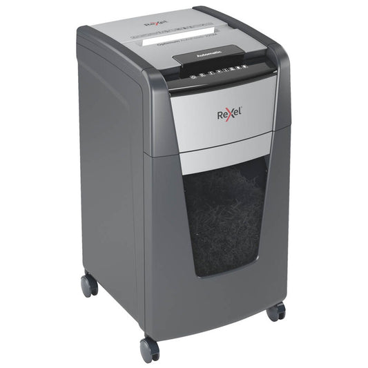 Rexel Optimum AutoFeed+ 225M Aktenvernichter mit Partikelschnitt P-5, 2 x 15 mm, bis , schwarz | 2020225MEU