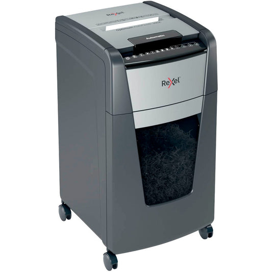 Rexel Optimum AutoFeed+ 300X Aktenvernichter mit Partikelschnitt P-4, 4 x 26 mm, bis , schwarz | 2020300,00 XEU