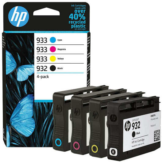 HP 932 + 933 () schwarz, cyan, magenta, gelb Druckerpatronen, 4er-Set | 6ZC71AE | 1 Pack = 4 St.