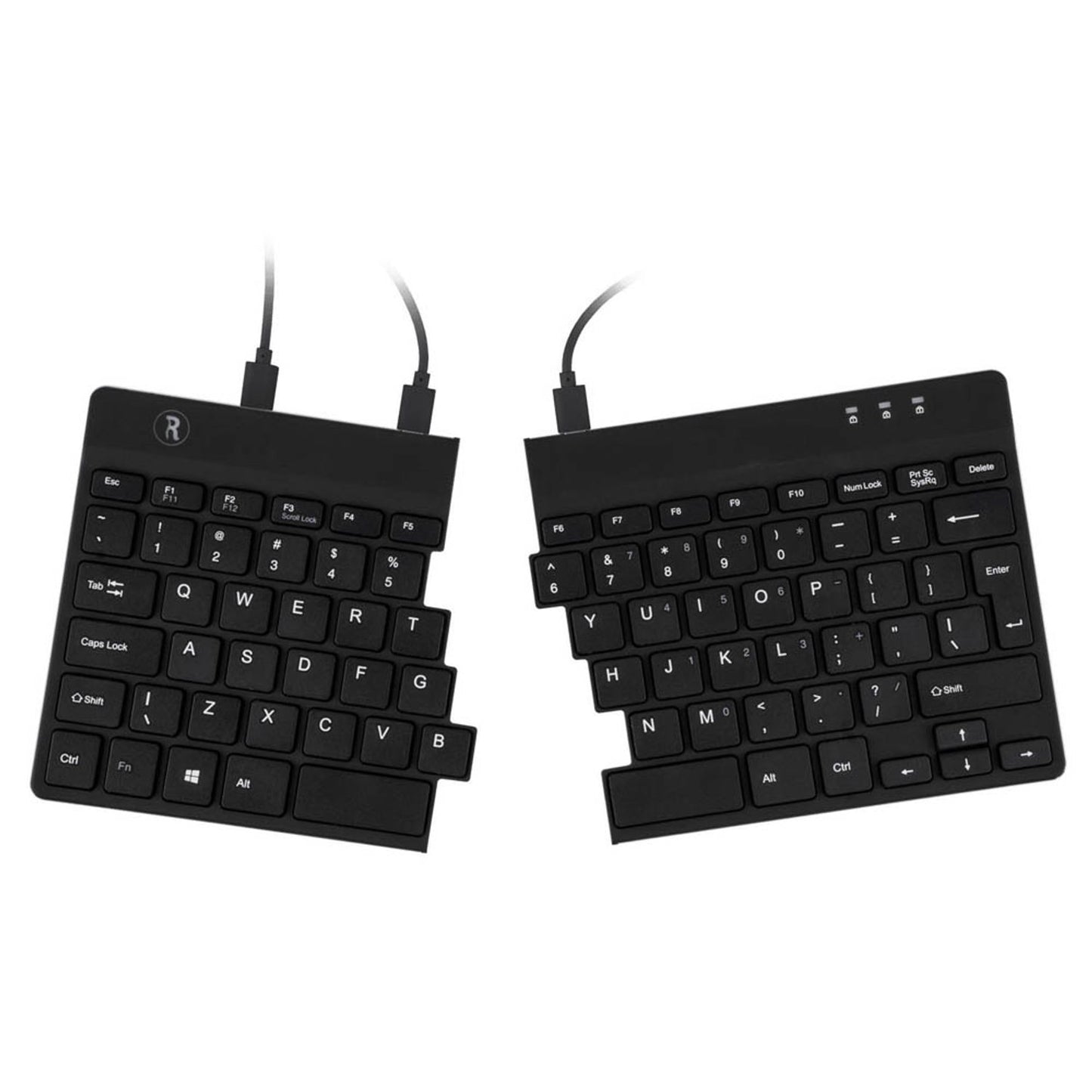 r-go Split Break ergonomische Tastatur geteilt, kabelgebunden schwarz | RGOSP-DEWIBL