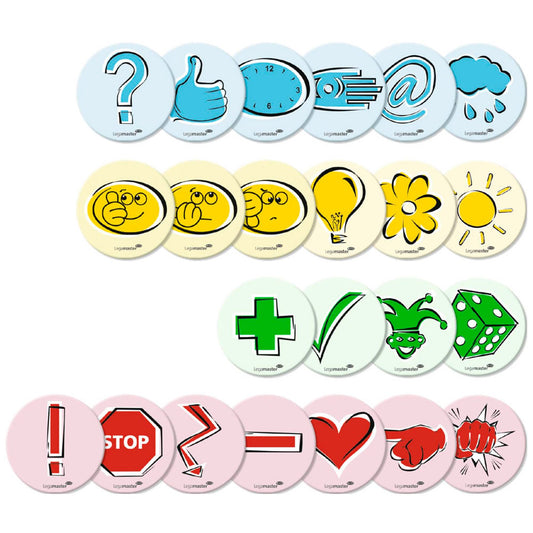 Legamaster Moderationskarten emoticon farbsortiert Ø 9,5 cm | 7-257002 | 1 Pack = 100 St.