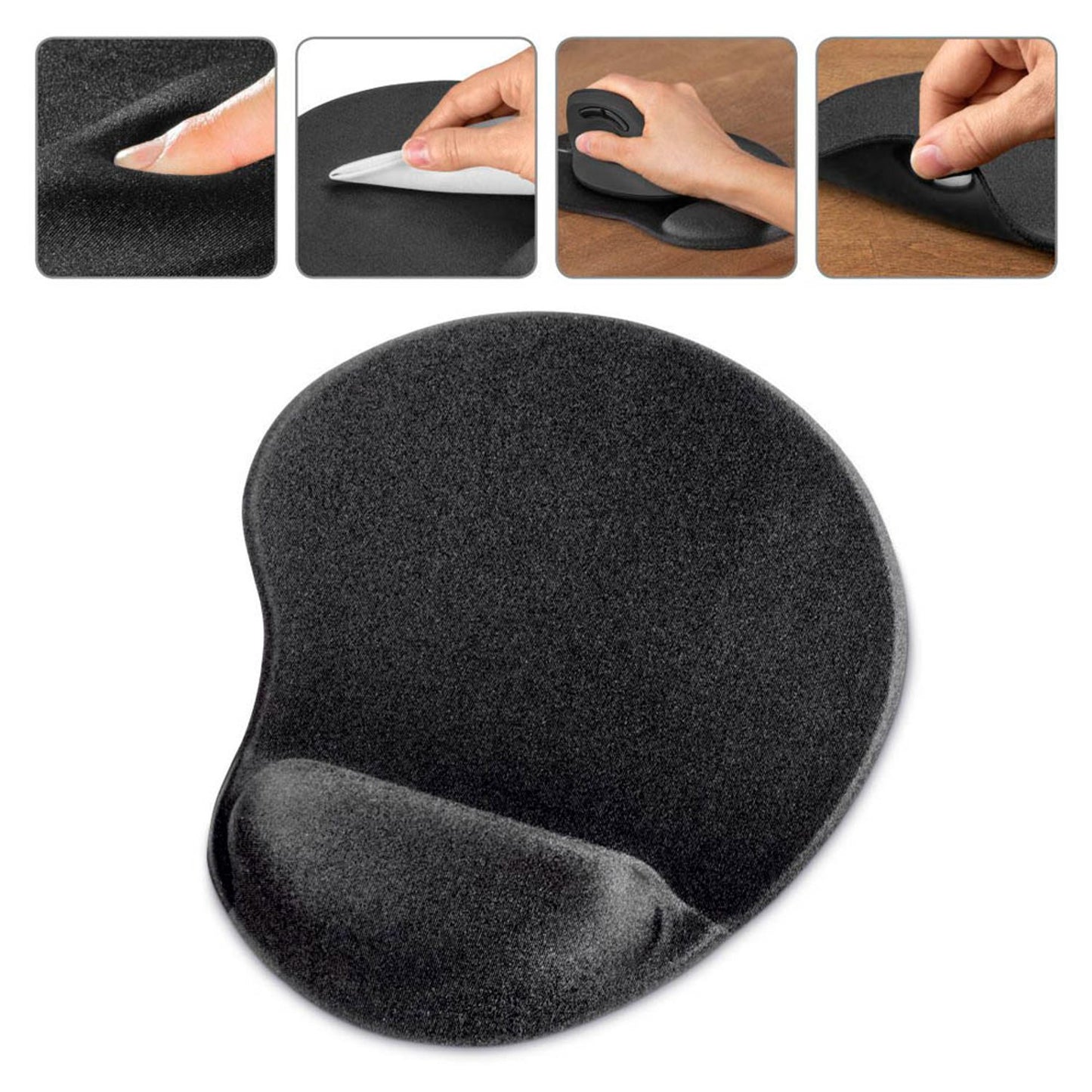 hama Mousepad mit Handgelenkauflage Ergonomic schwarz | 126854